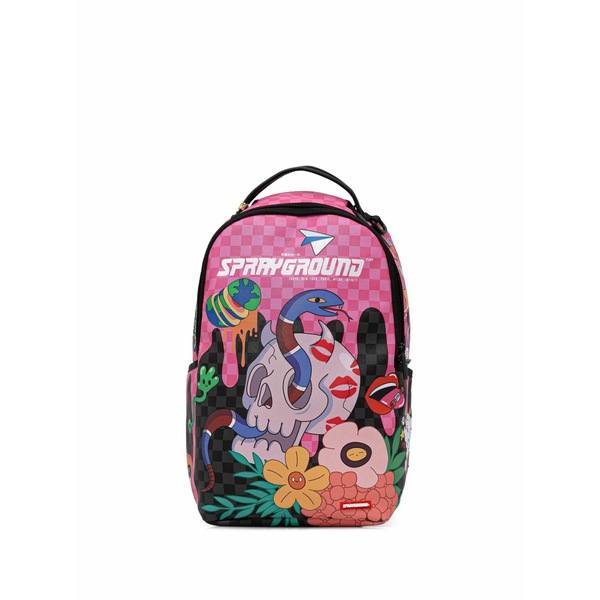 吹きつける地びた レディース うしろ側容器に並べる・背嚢 御徒面子 Graphic-print backpack Pink