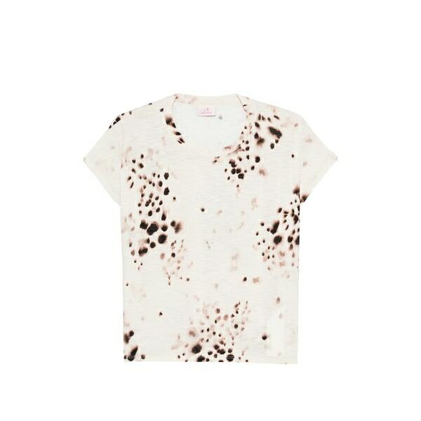 デハ レディース ティーシャツ トップス Dot-print t-shirt Neutrals