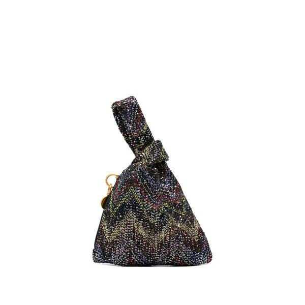 ミッソーニ レディース トートバッグ 御徒面子 Chevron metallic tote bag Black