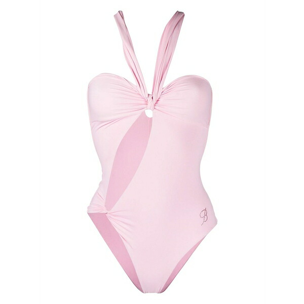 ブルマリン レディース カットソー トップス Knot-detail sleeveless bodysuit Pink｜asty
