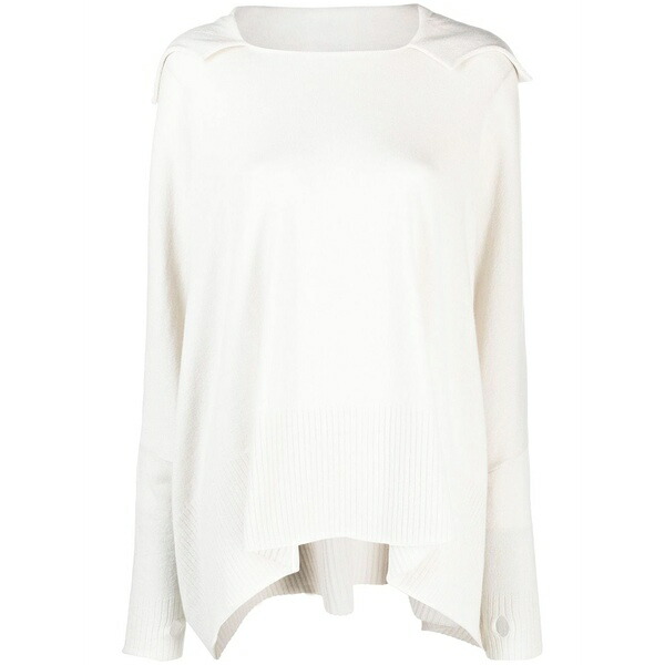 マロ レディース 編み物\u0026プルオーバー アウター Hooded draped cashmere top Neutrals