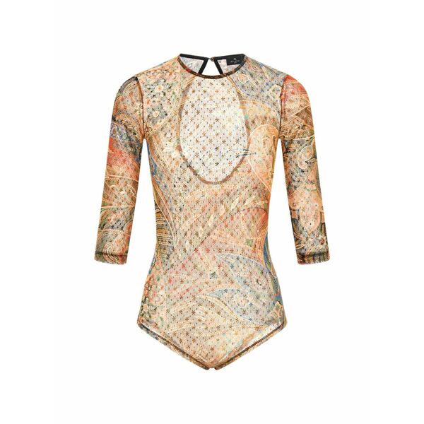 エトロ レディース ティーシャツ トップス Paisley-print bodysuit Neutrals