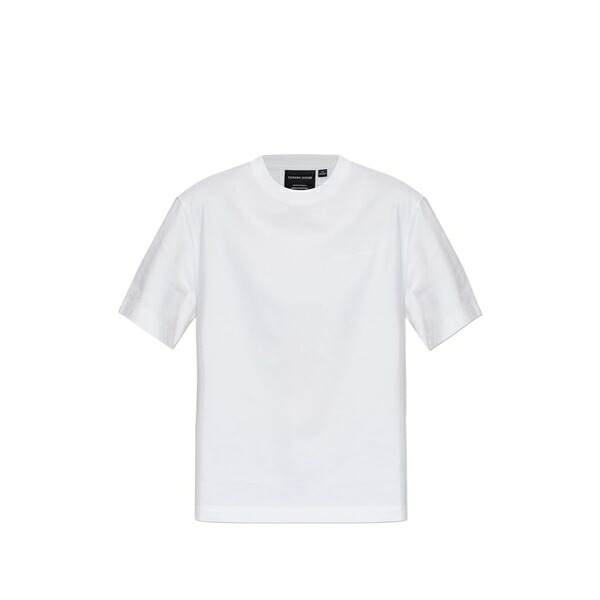 カナダグース レディース プルオーバー トップス Embossed-logo t-shirt White