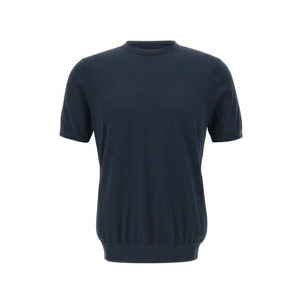 ディクタット メンズ 編み物\u0026プルオーバー アウター Short-sleeved cotton sweater Blue