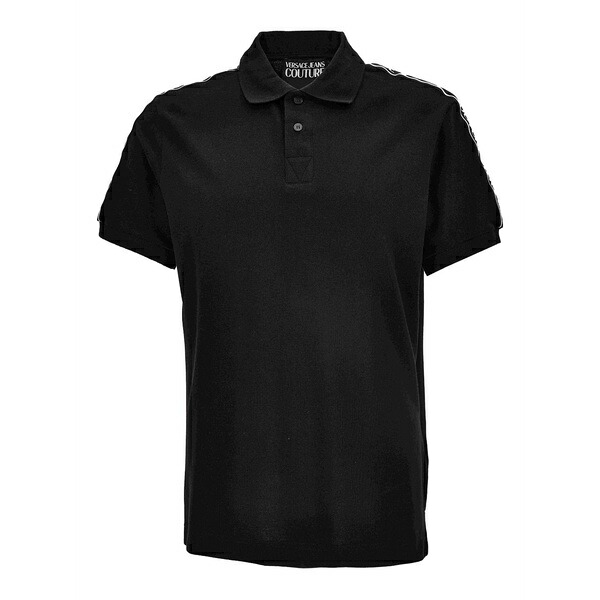 呼びりん探し回る メンズ スポーツシャツ トップス Tape-detail polo shirt Black