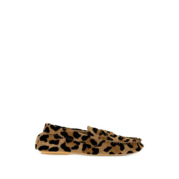 アニエル レディース スリッポン・ローファー シューズ Animal-print suede loafers Neutrals