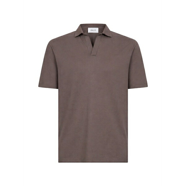 ディーフォーポイントゼロ メンズ スポーツシャツ トップス Cotton polo shirt Brown トップス-ポロシャツ-メンズファッション