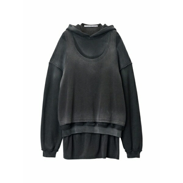 アレキサンダーワン レディース パーカー・スウェットシャツ アウター Long-sleeve hoodie Grey