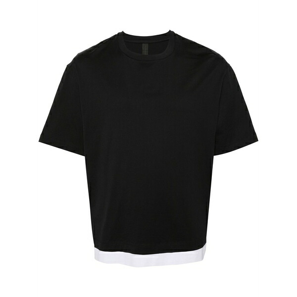 ニールバレット メンズ プルオーバー トップス Layered cotton t-shirt Black