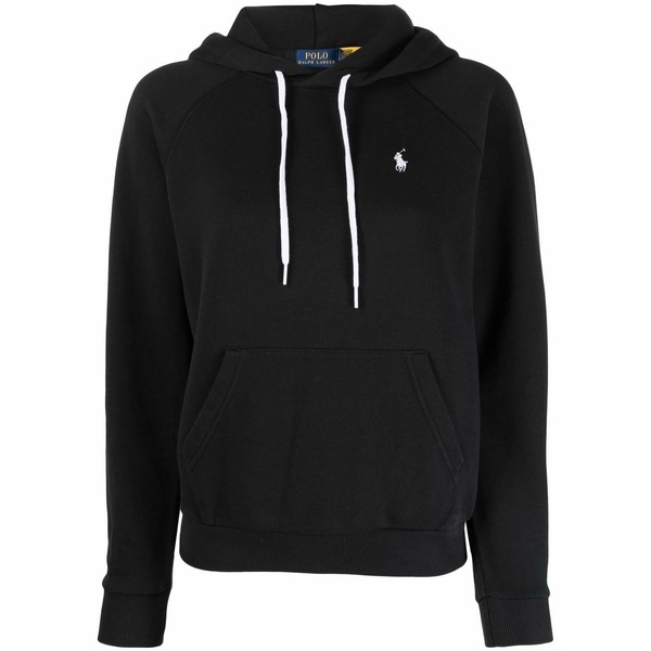 ラルフローレン レディース パーカー・スウェットシャツ アウター Embroidered-logo pullover hoodie Black