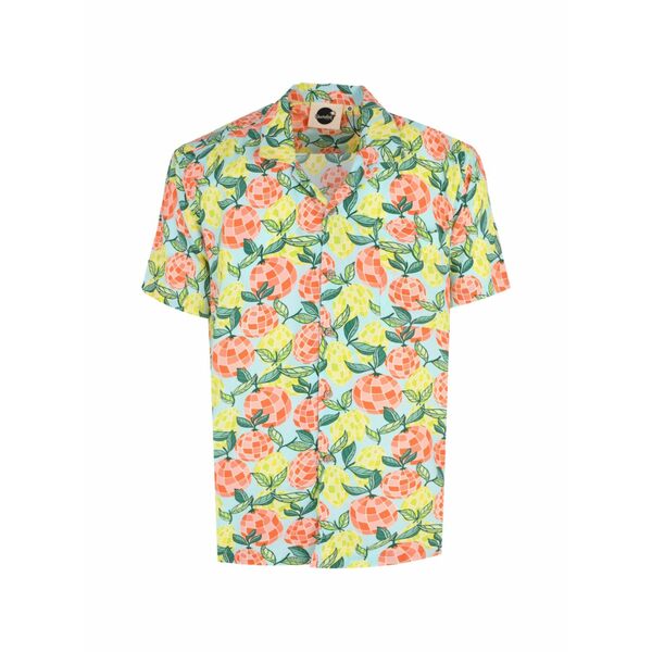 ボーディーズ メンズ シャツ トップス Citrus disco camp-collar shirt Blue