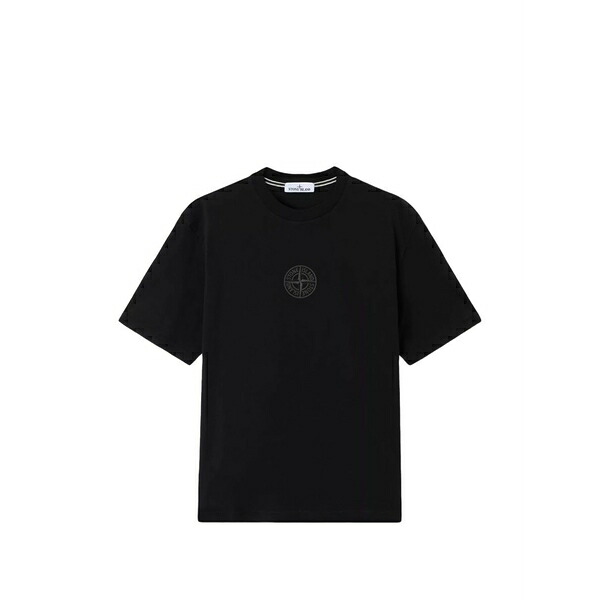 ストーンアイランド メンズ プルオーバー トップス Logo-detail t-shirt Black