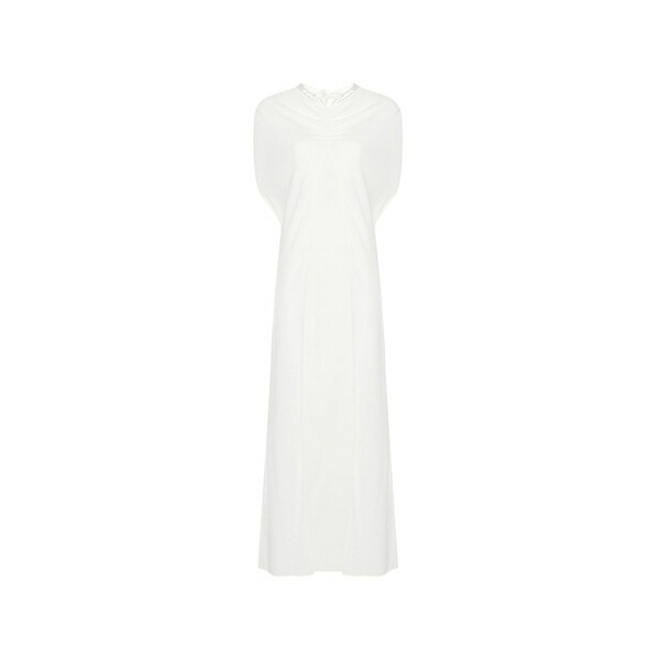うす暗い運動場 レディース 厚地の外套 アウター Draped collar coat White