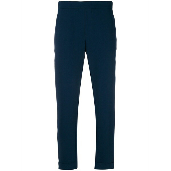 パロッシュ レディース 心地好いズボン下 ボトムス Rolled cropped trousers Blue