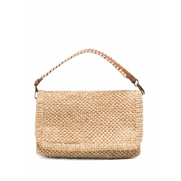アイビリーブ レディース トートバッグ 御徒面子 Opera braided raffia tote bag Neutrals トートバッグ-バッグ