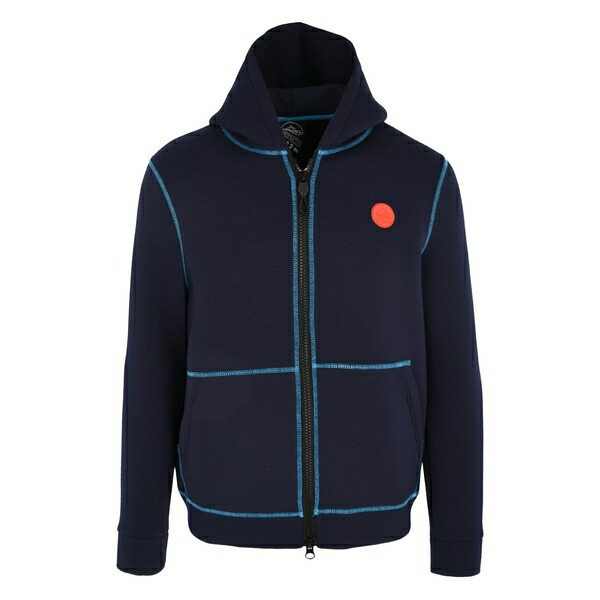 マウナ ケア メンズ パーカー・スウェットシャツ アウター Contrast stitching hoodie Blue