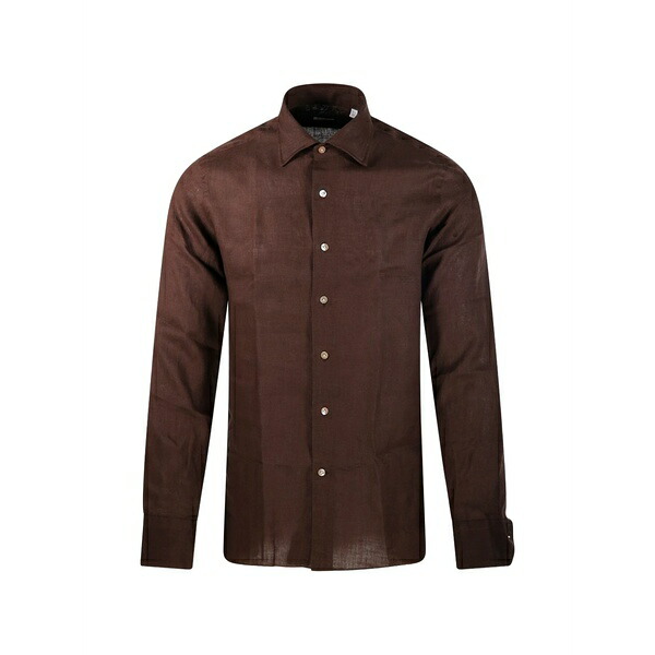 ボリエッロ メンズ シャツ トップス Button long-sleeve shirt Brown|asty