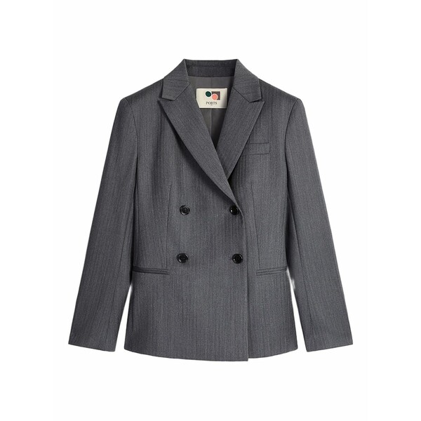 ポーツ 1961 レディース 上衣＆上衣 アウター Double-breasted blazer Grey