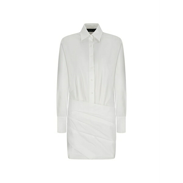 フェデリカ・トシ レディース 衣装 トップス Draped poplin shirt MIDI dress White