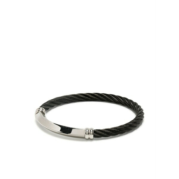 シャリオール メンズ ブレスレット・バングル・アンクレット 佩び物 Better half logo-engraved bracelet  Black