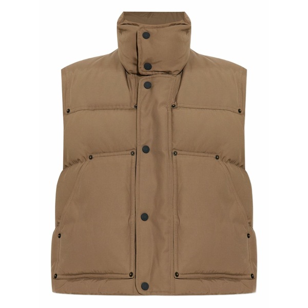 ディースクエアード レディース 上衣＆上衣 アウター Press-stud quilted gilet Brown