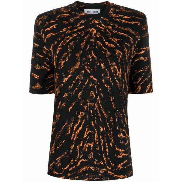 ジ アティコ レディース Tシャツ トップス Abstract-pattern t-shirt Black|asty
