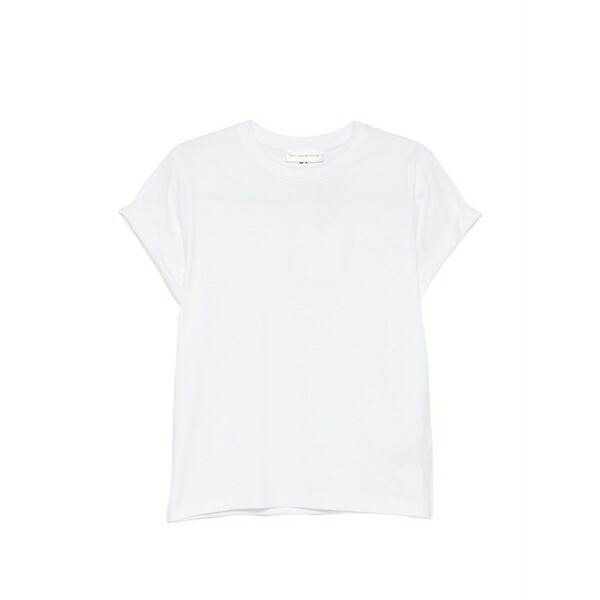 ヴィクトリア ベッカム レディース Tシャツ トップス Cuffed sleeve t-shirt White|asty