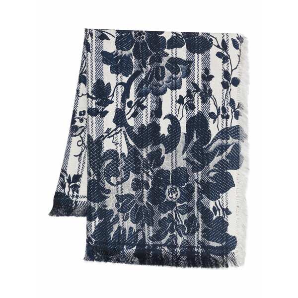 ピエール＝ルイ・マシア レディース えり巻き・袈裟・えり巻き 付属物 Floral-pattern fringe-edge scarf Blue