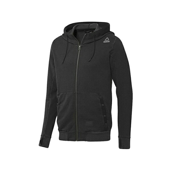 リーボック メンズ パーカー・スウェットシャツ アウター Noble fight zip-fastening hoodie Black|asty