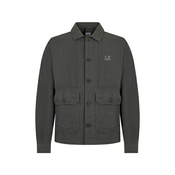 シーピーカンパニー メンズ ジャケット＆ブルゾン アウター Flap-pocket button overshirt Grey｜asty