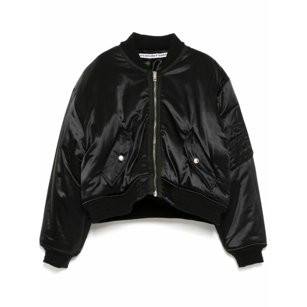 アレキサンダーワン レディース 上衣＆上衣 アウター Shrunken bomber jacket Black