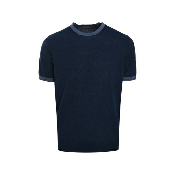 コルネリアーニ メンズ ティーシャツ トップス Round-neck t-shirt Blue Tシャツ・カットソー-トップス-メンズファッション