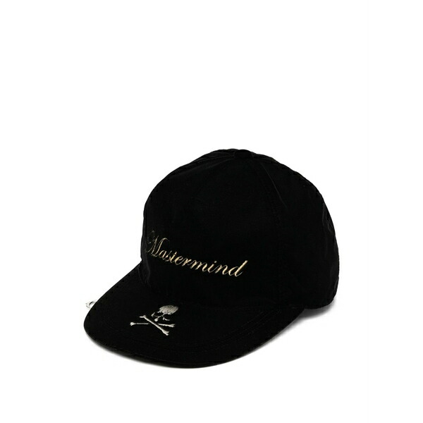 お師匠さん肝ったま 世界 メンズ 鳥打ち帽 付属物 Skull-embroidered cap Black