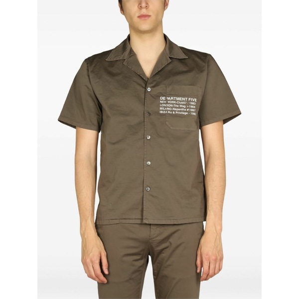デパートメントファイブ メンズ シャツ トップス Short-sleeve pocket shirt Green