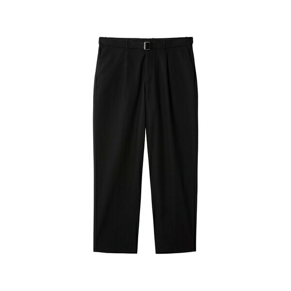 カルバンクライン メンズ 心地好いズボン下 ボトムス Belted pleat-detail trousers Brown