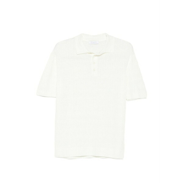 ダニエル フィエゾリ メンズ スポーツシャツ トップス Buttoned linen polo shirt Neutrals