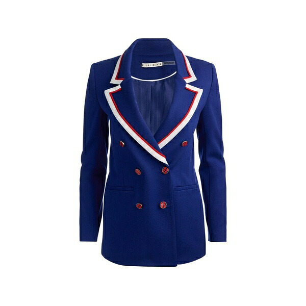 アリス アンド オリビア レディース 上衣＆上衣 アウター Campbell double-breasted blazer Blue
