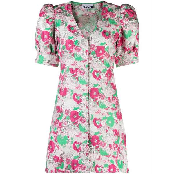 ガニー レディース 衣装 トップス Floral-print short-sleeve dress Pink レディースファッション-スーツ・セットアップ