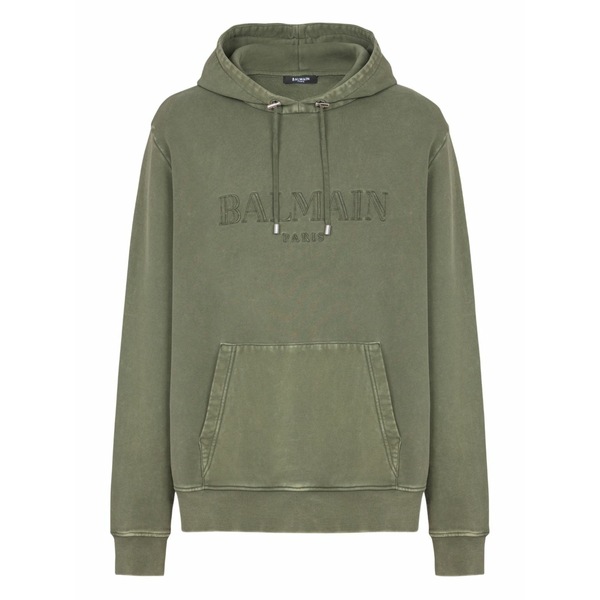 バルマン メンズ パーカー・スウェットシャツ アウター Logo-print hoodie  Green
