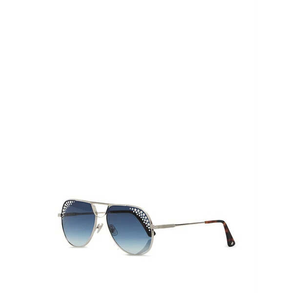 ゴールデングース レディース サングラス&アイウェア アクセサリー Carter crystal-embellished pilot-frame sunglasses Silver|asty