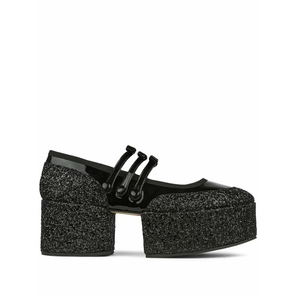 ノワール ケイ ニノミヤ レディース スリッポン・ローファー シューズ 70粍 glitter-embellished platform mary janes Black
