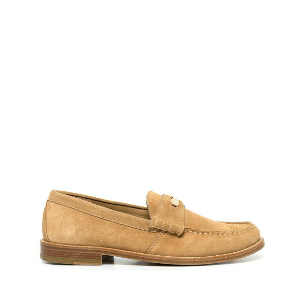 ルード メンズ スリッポン・ローファー シューズ Suede penny-detail loafers Brown