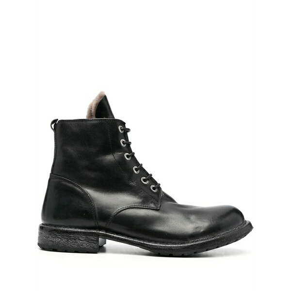 モマ メンズ ブーツ シューズ 35粍 lace-up leather boots Black