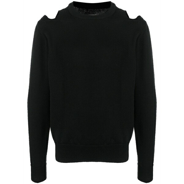 ジル・サンダー メンズ 編み物\u0026プルオーバー アウター Cut-out detail wool jumper Black