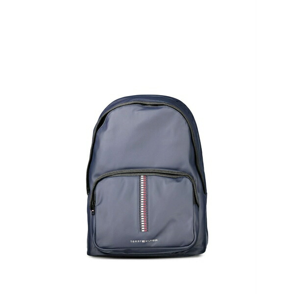 トミー ヒルフィガー メンズ うしろ側容器に並べる・背嚢 御徒面子 Water-resistant logo-print backpack Blue バッグ・小物・ブランド雑貨-メンズバッグ