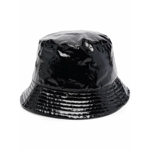 イザ呼びりん マラン レディース かぶり笠 添え物 Logo-embroidery bucket hat  Black