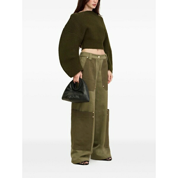 ブームガイア レディース 編み物\u0026プルオーバー アウター Ella balloon-sleeve ribbed-knit sweater Green