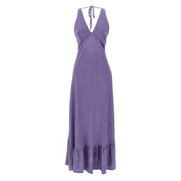 ツインセット レディース ワンピース トップス Logo-plaque dress Purple|asty