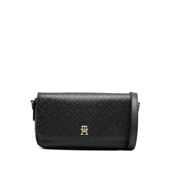 トミー ヒルフィガー レディース ショルダーバッグ バッグ Hilfiger icon embossed logo cross body bag Black|asty