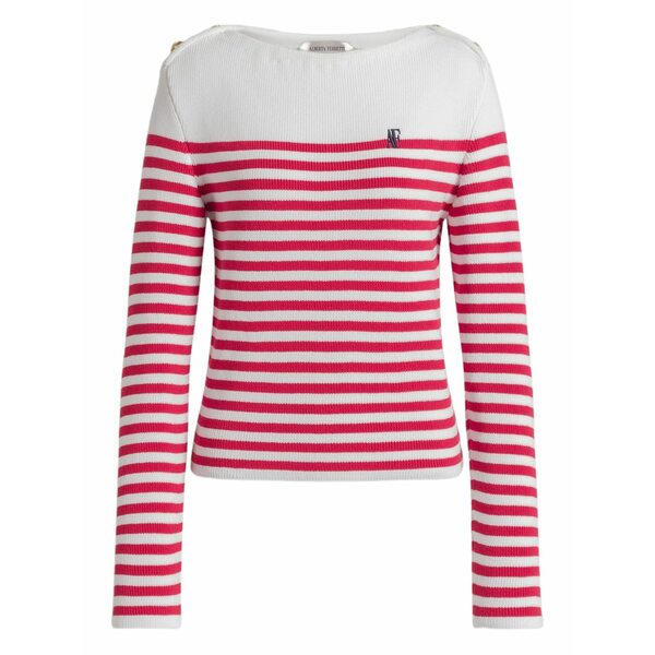 アルベルタ フェレッティ レディース 編み物\u0026プルオーバー アウター Striped button sweater White
